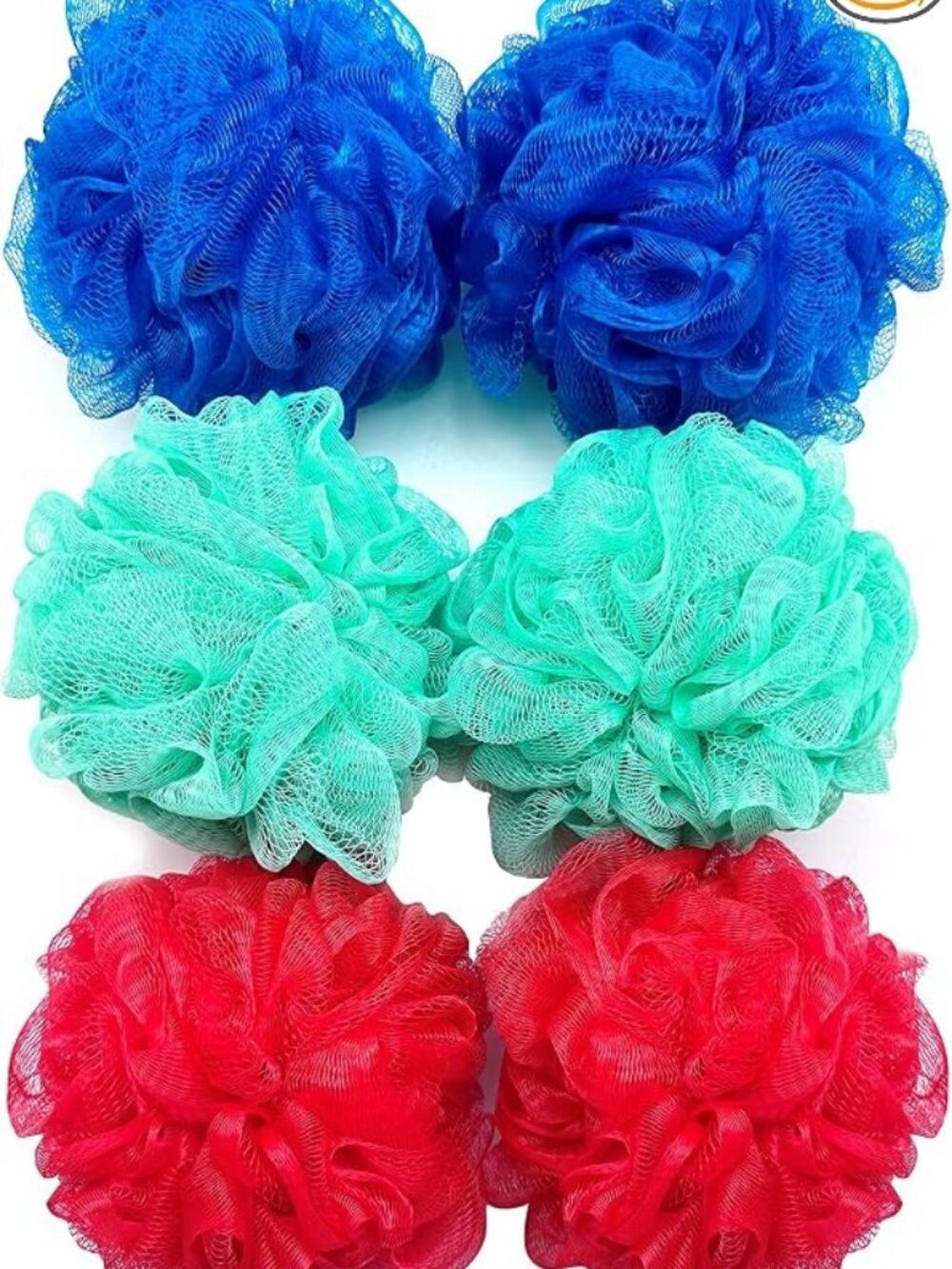 Exfoliating Bath & Shower Loofah – Multicolor, Pack of 6